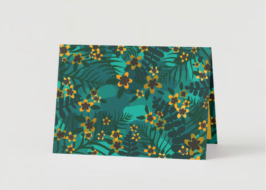 Floral Tropical Greenery & Flowers  Greeting card