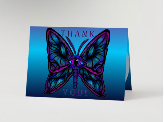 Purple blue eye butterfly “Thank You!”  Greeting Card!