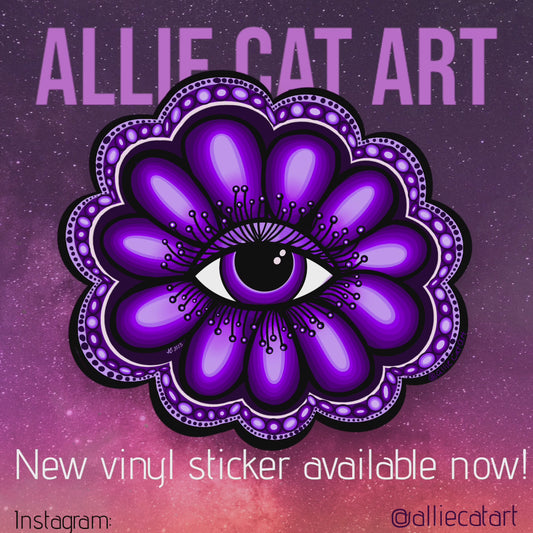 Purple Eye Flower-Sticker