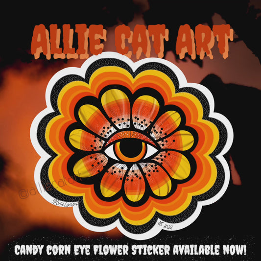 HALLOWEEN Candy Corn Eye Flower-Sticker