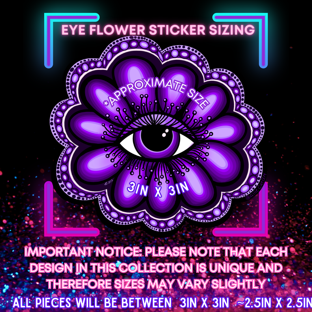 Holographic-Light Green Eye Flower-Sticket