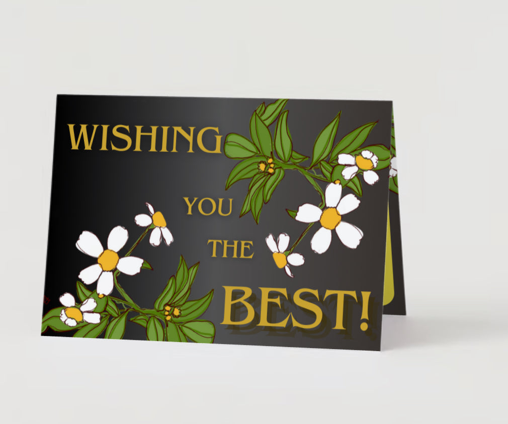 “Wishing you the best!” Simple white Greeting Card