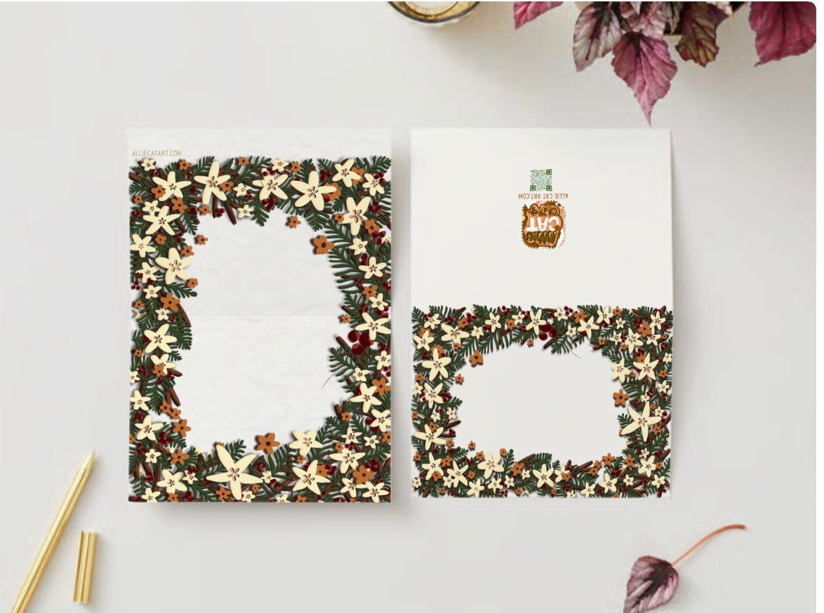 Fall Wreath Frame Blank ￼Greeting Card