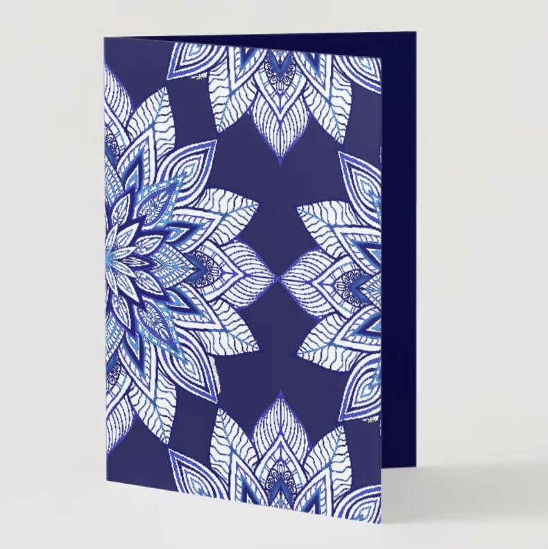 Beautiful Blues Mandala Greeting Card