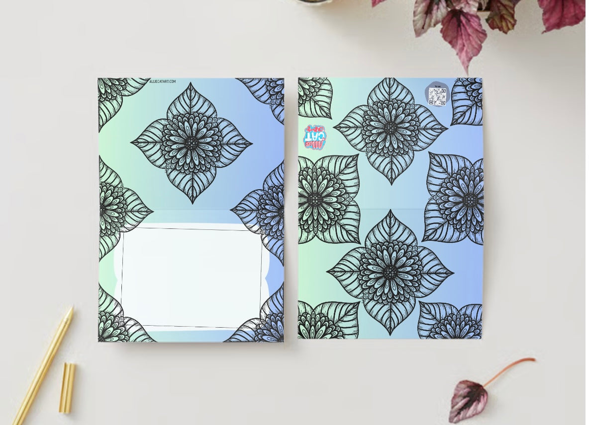 Greeting Card floral mandala pattern