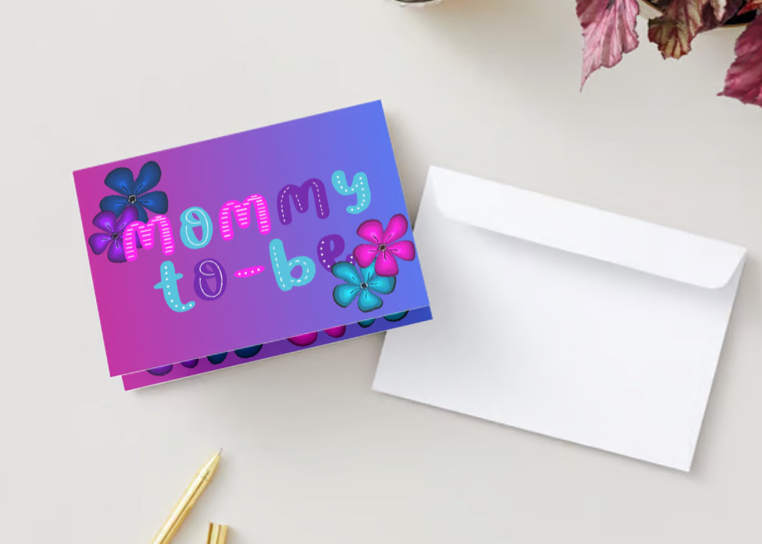 Mommy to be gradient, Flower card