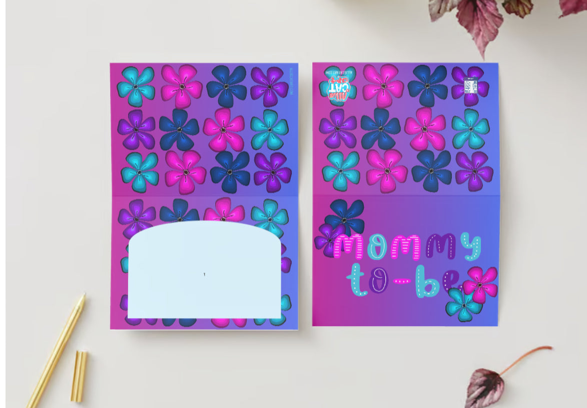 Mommy to be gradient, Flower card