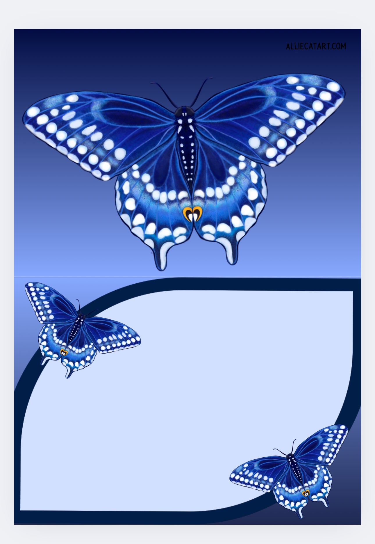 Blue Swallow Tail Butterfly Greeting Card