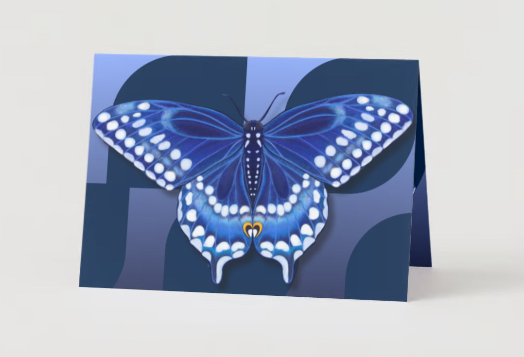 Blue Swallow Tail Butterfly Greeting Card