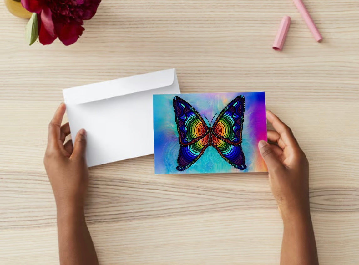 Rainbow Butterfly Greeting Card