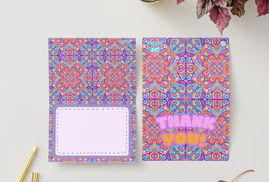 Pastel Neon Mandala “Thank you card”