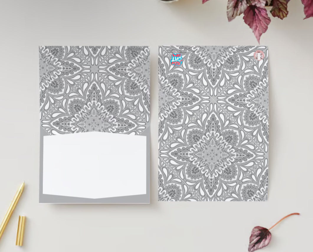 Gray Mandala Greeting Card