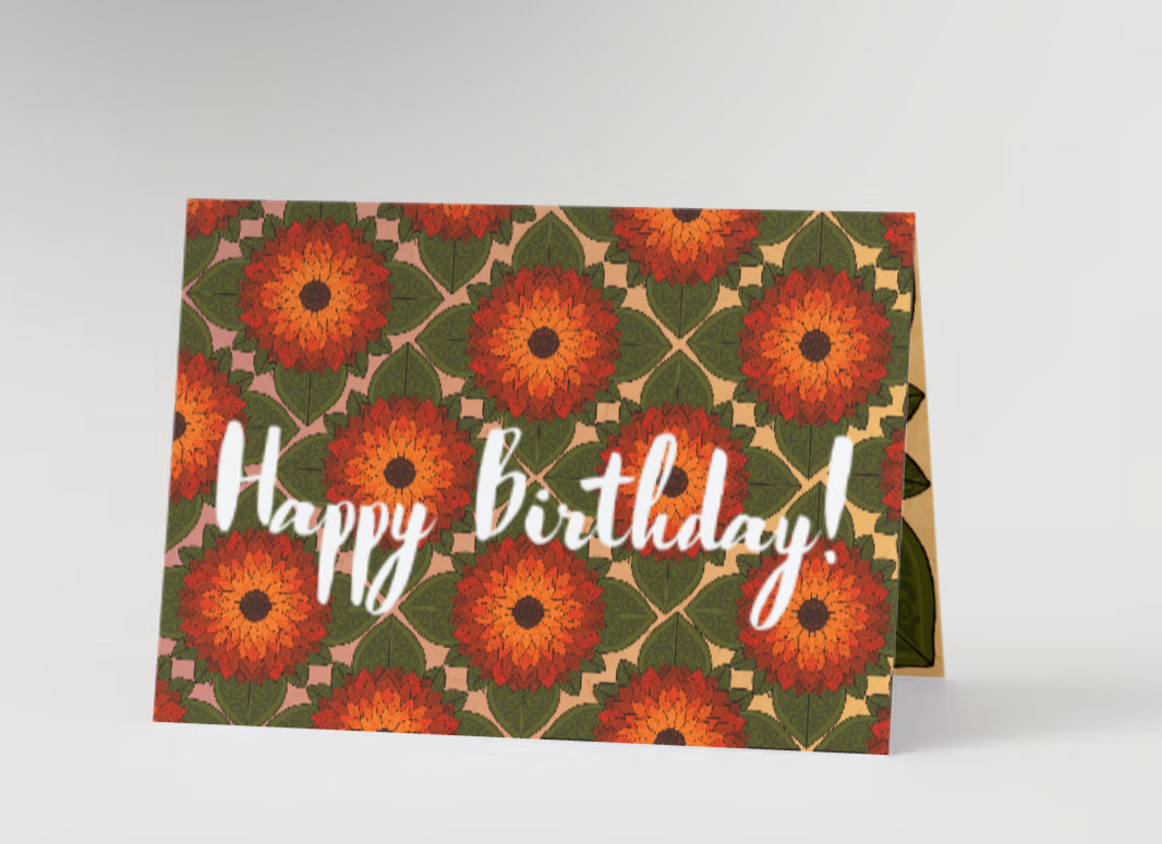 “Happy Birthday” Diamond  Sunflower Pattern