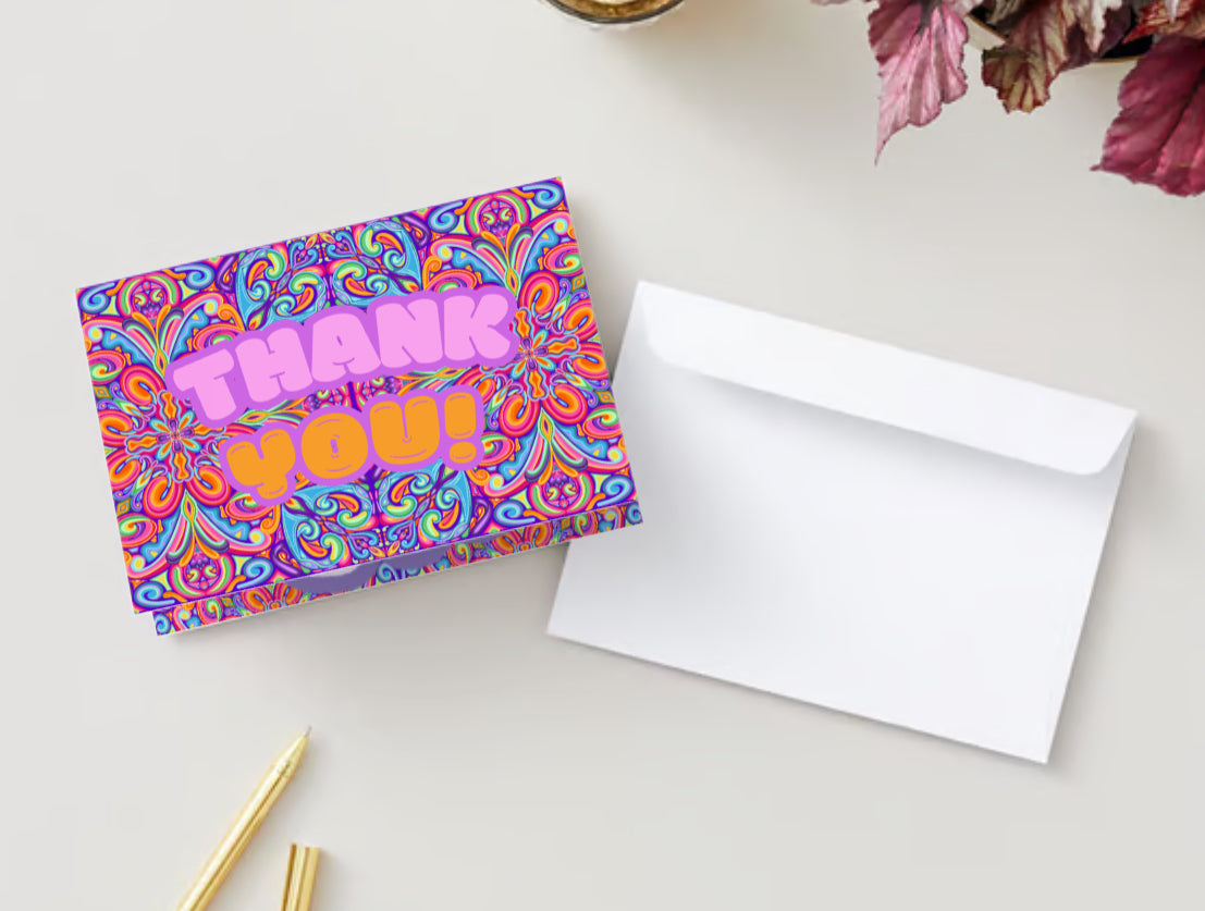 Pastel Neon Mandala “Thank you card”