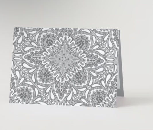 Gray Mandala Greeting Card