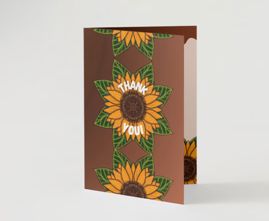 Thank You! Rustic Sunflower Greeting Card