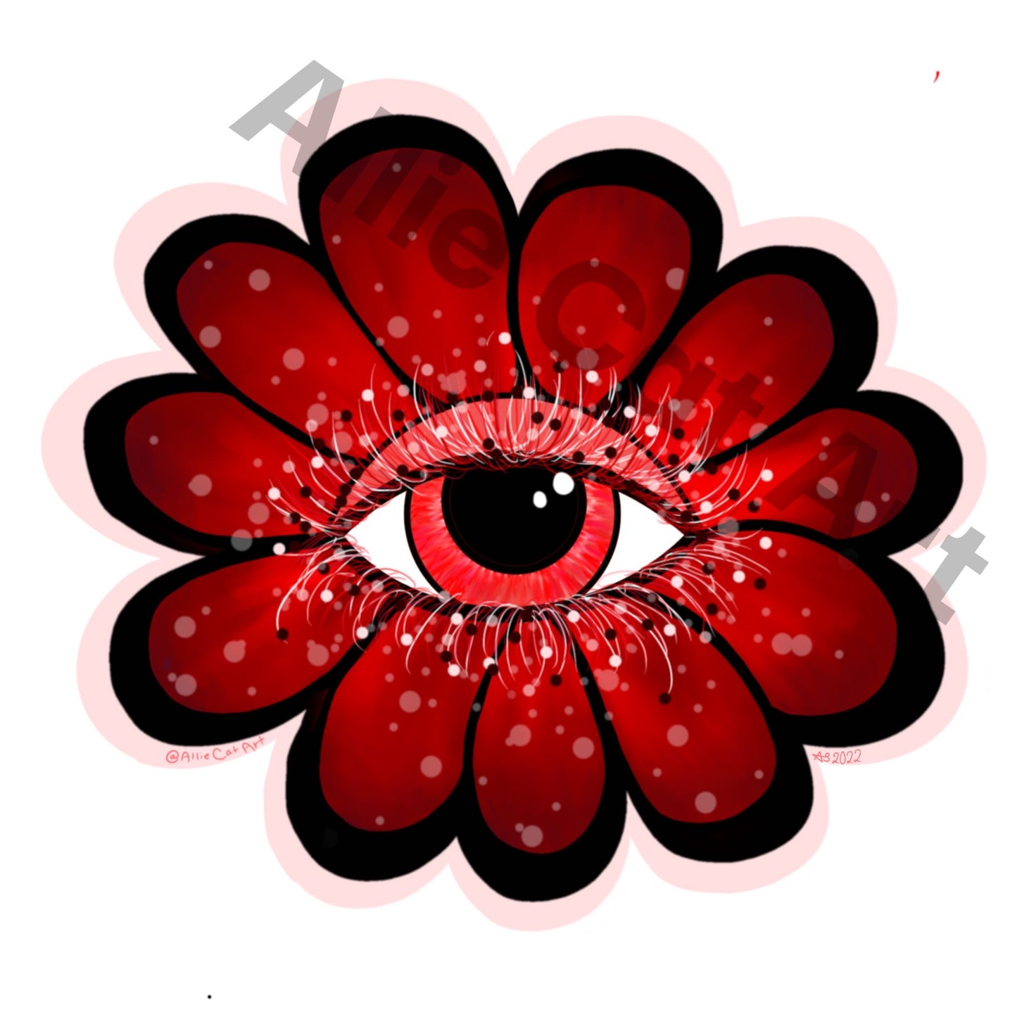 Red Eye Flower-Sticker