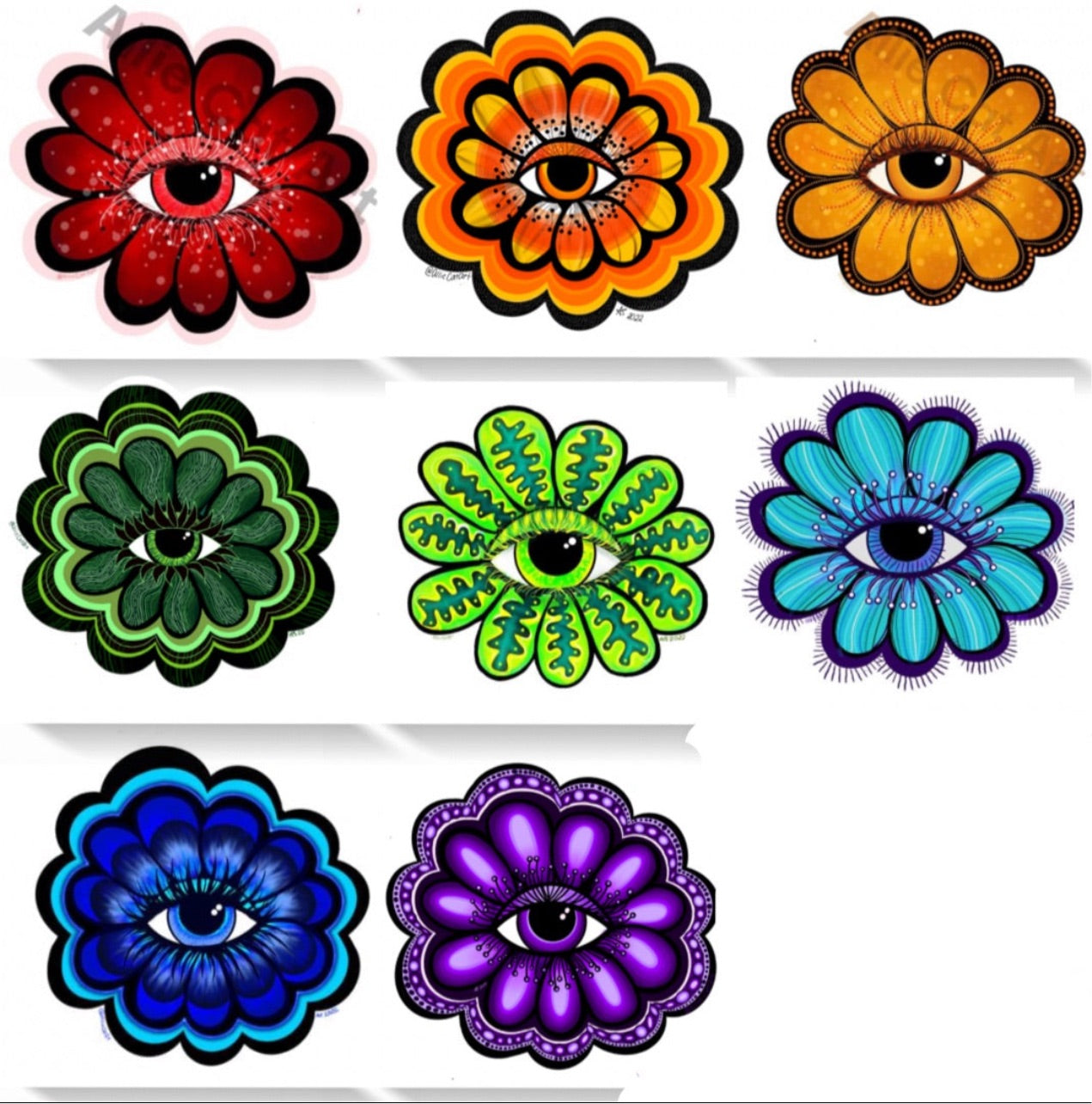 Yellow Eye Flower-Sticker