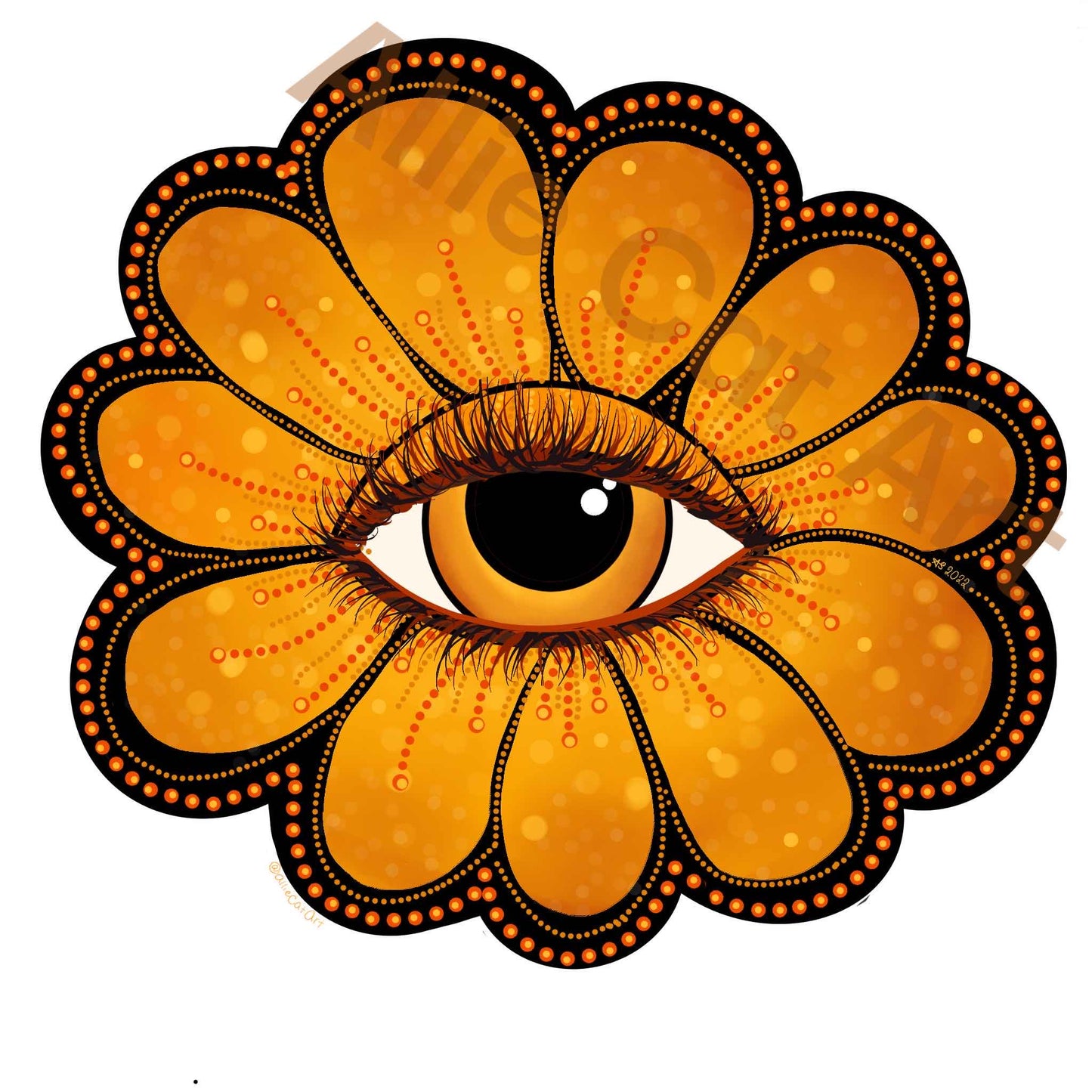 Yellow Eye Flower-Sticker