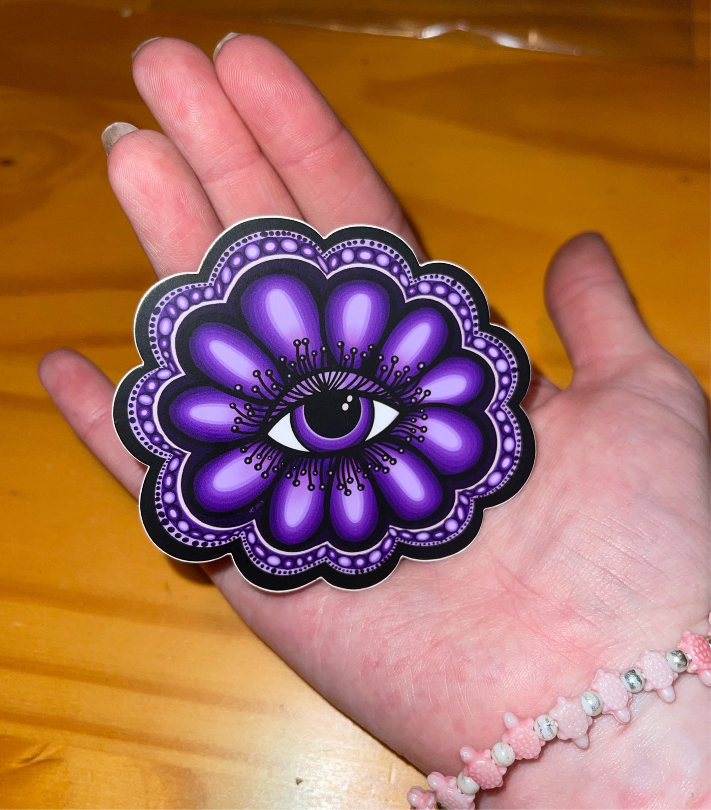 Purple Eye Flower-Sticker