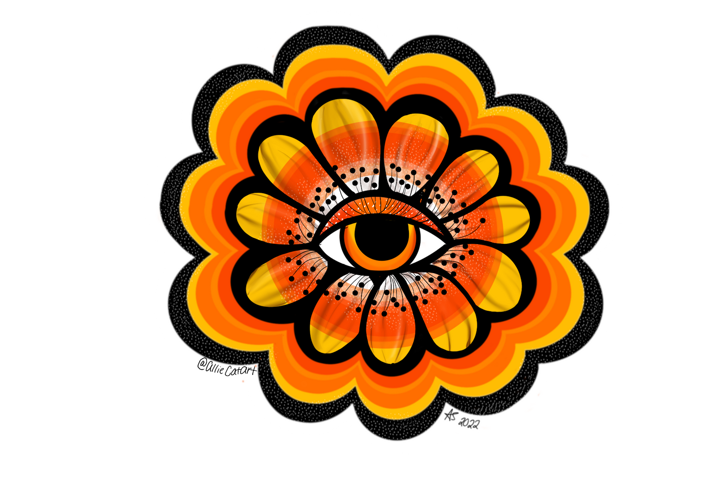 HALLOWEEN Candy Corn Eye Flower-Sticker